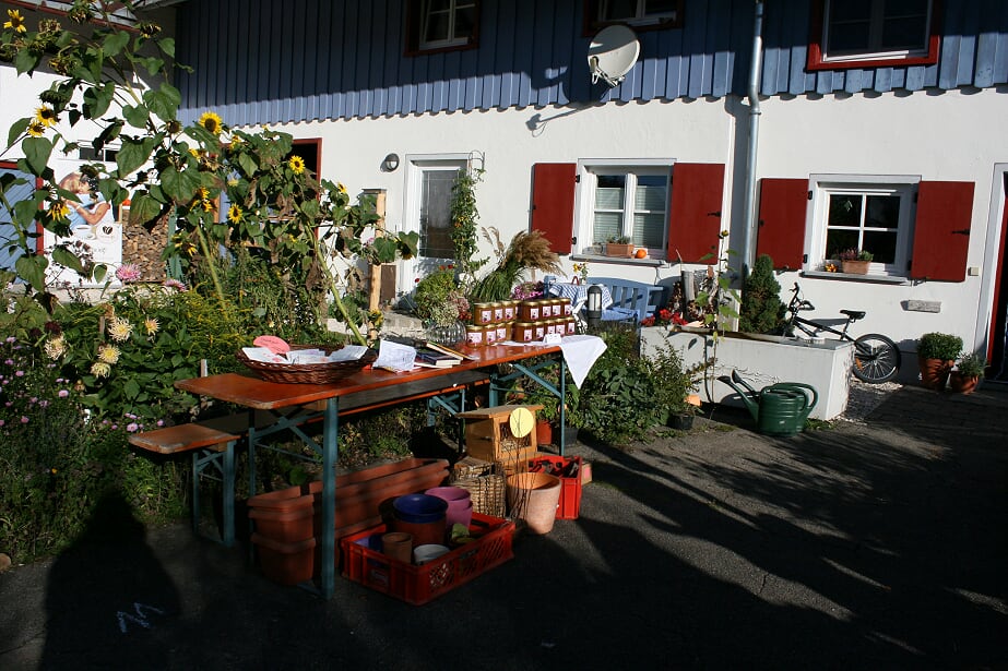 Bild eines Verkaufsstands mit Pflanzen