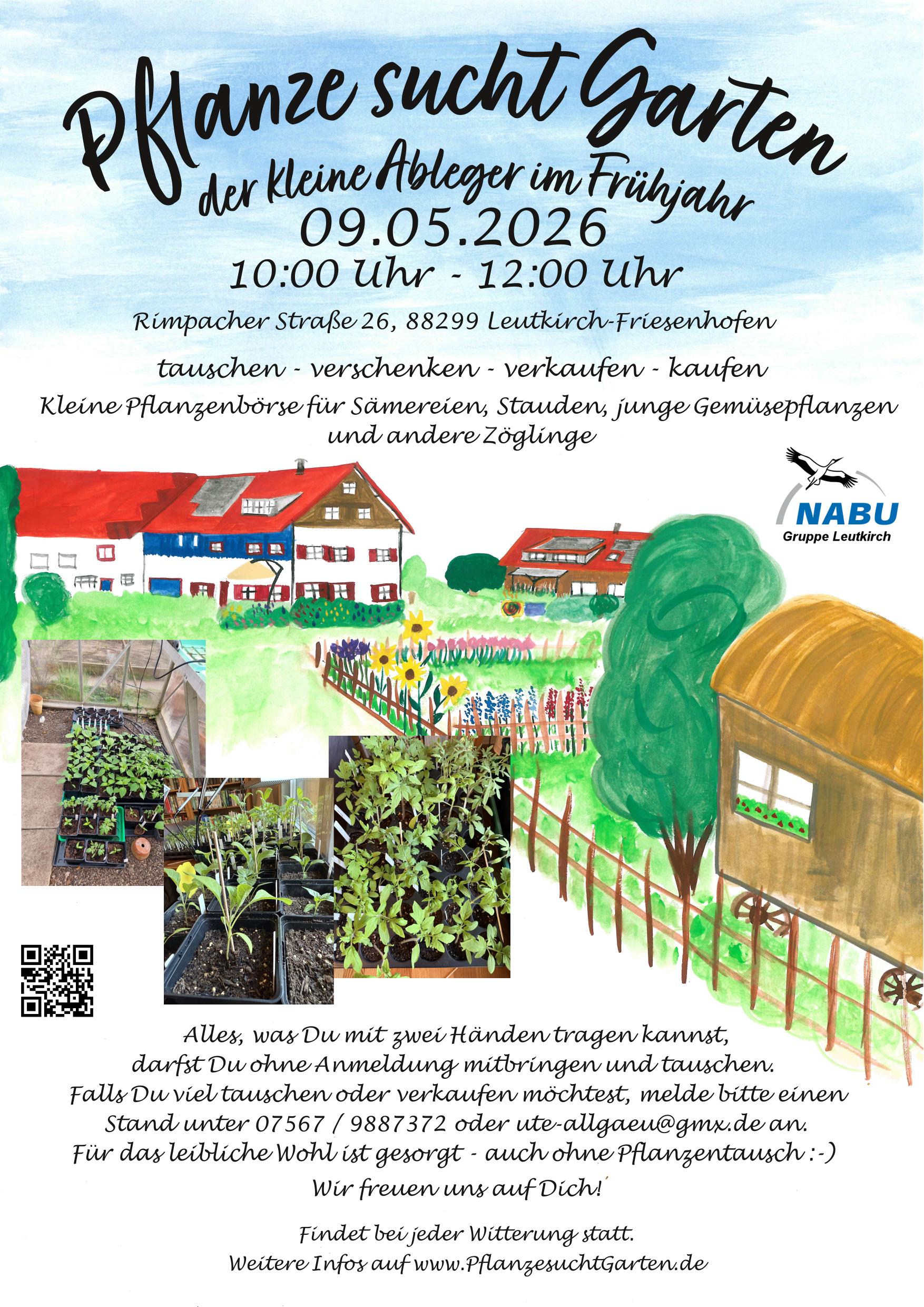 Plakat Pflanze sucht Garten Mai 2026 Alt text