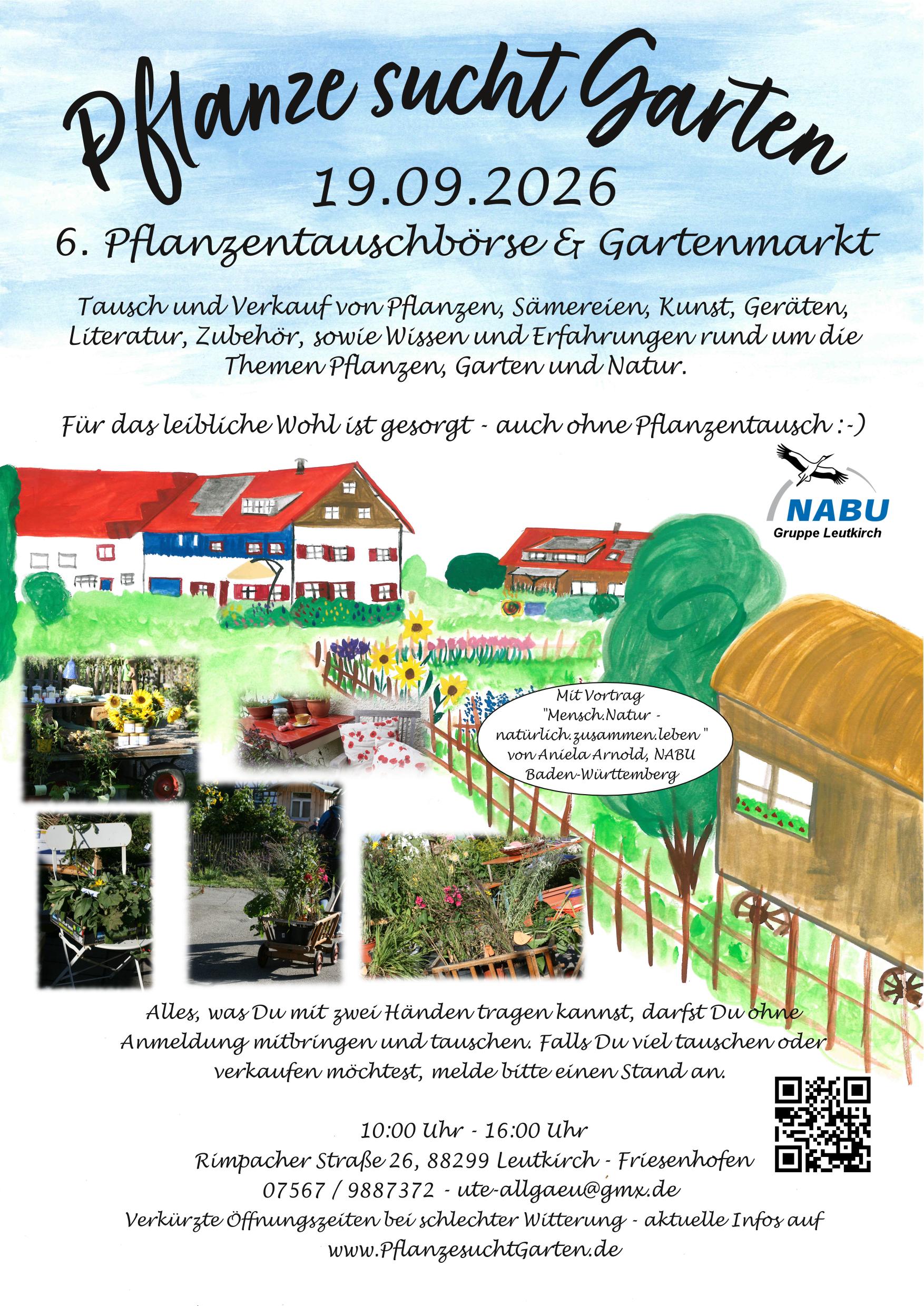Plakat Pflanze sucht Garten September 2026 Alt text